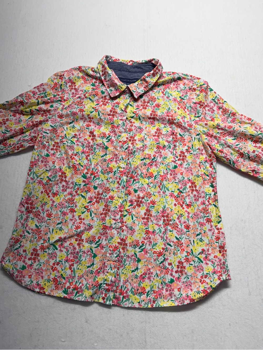 Tommy Hilfiger Floral Button-Down Shirt - Pink Multicolor cotton  L